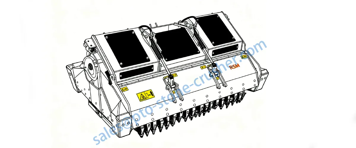 Agricultural Tractor-Mounted Rock Crusher for draft