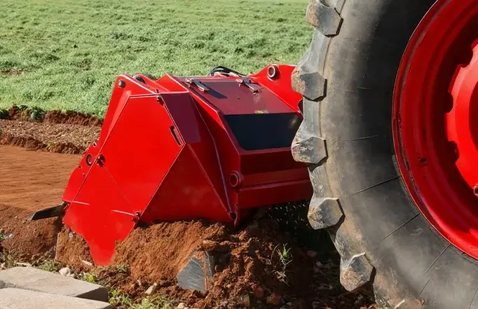 STCM series PTO stone crusher at work in horticultural field