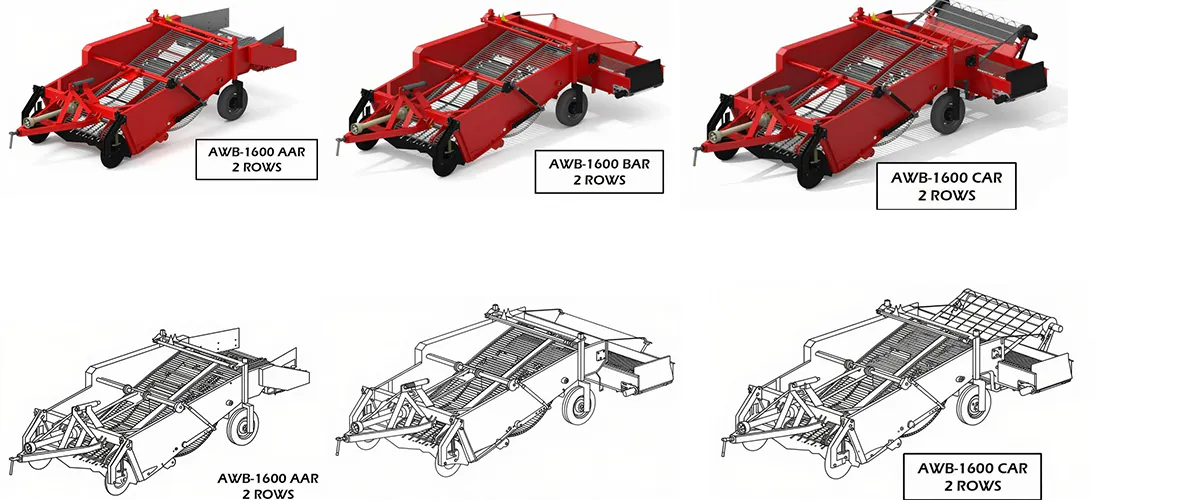 pto-stone-crusher-POTATO DIGGER 2 ROWS - TRAILEDS